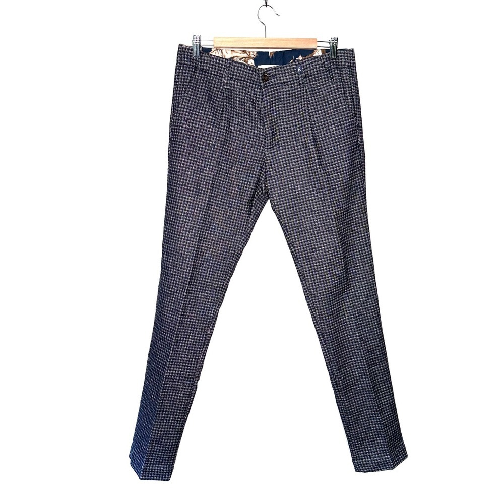 Myths Men’s Pantaloni Dyed Wire Houndstooth Dress Pants Size IT46 US30 NWT
